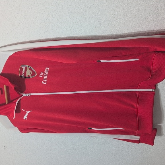 Arsenal FC Zip Up Lightweight Jacket Mens Size Medium Puma Classic Red Arsenal - Picture 7 of 17